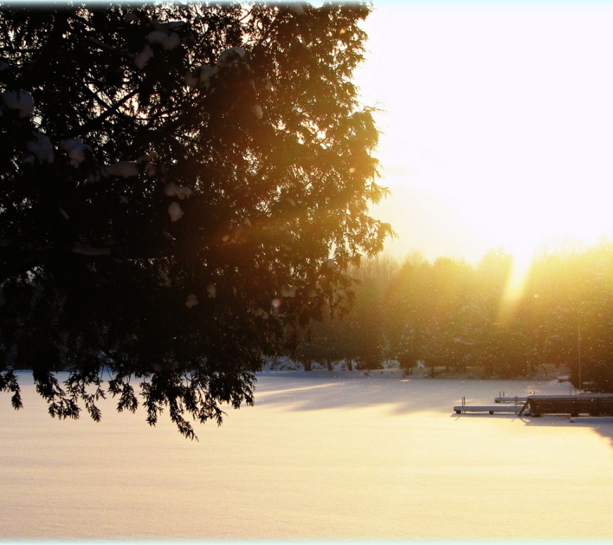 Sunshine on snowflakes