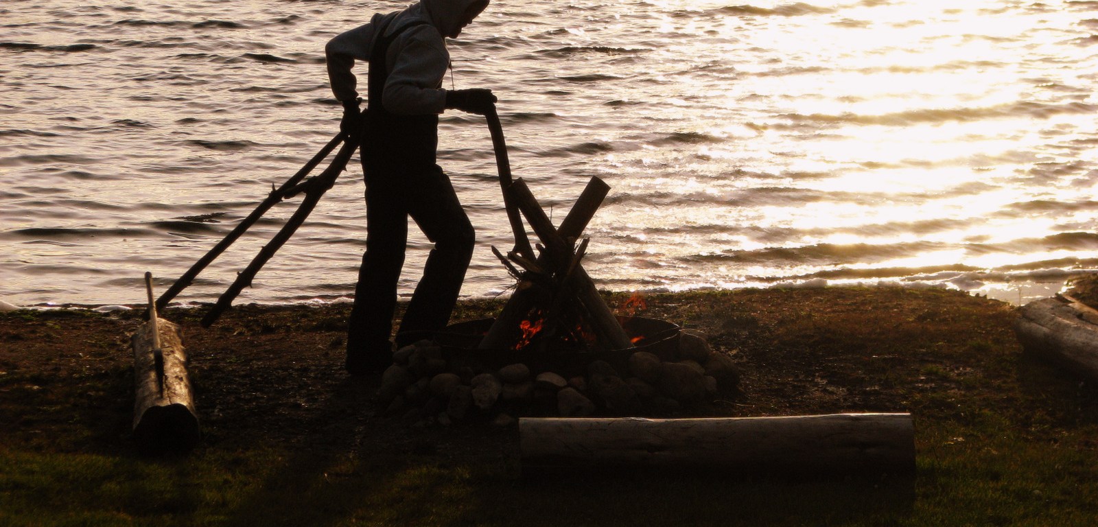 Campfire by the Lake