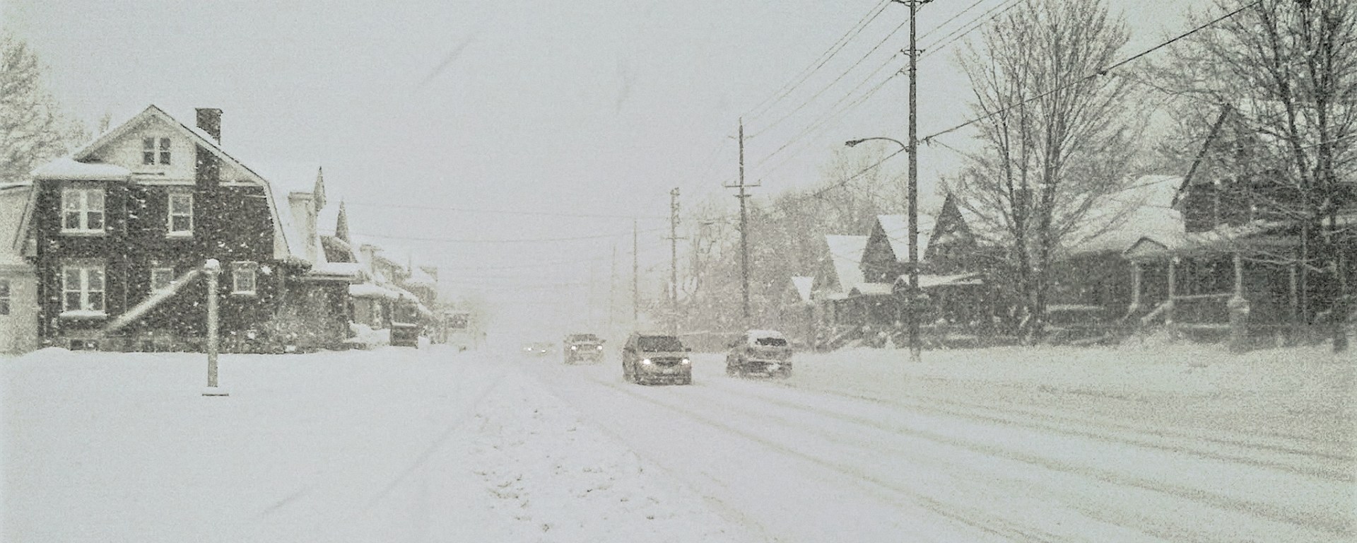 Winter road in London