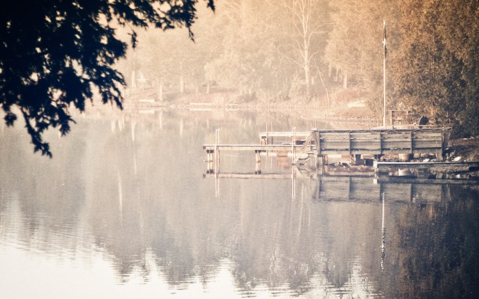 irish lake in a mist